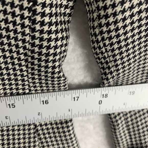 VTG Giorgio Armani Womens Blazer Jacket 42 White Black Houndstooth Wool Silk - Picture 8 of 10